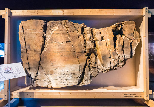 VILA NOVA DE FOZ COA, PORTUGAL - JUNE 9, 2016: Exhibitions of the Museum of Art and Archaeology in the Prehistoric Rock-Art Site of the Coa Valley. The site is one of UNESCO World Heritage Sites.