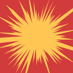 黄色に赤色の集中線の背景ベクター素材