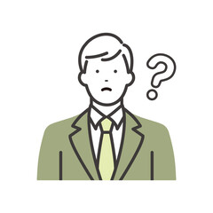 スーツ姿の若いビジネスマン　疑問の表情