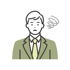 悩む若いビジネスマン　ネガティブな表情