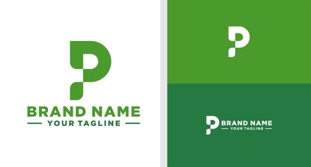 LETTER P LOGO LEAF EDITABLE
