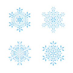 雪の花　雪の結晶 #15　水彩風イラスト　素材