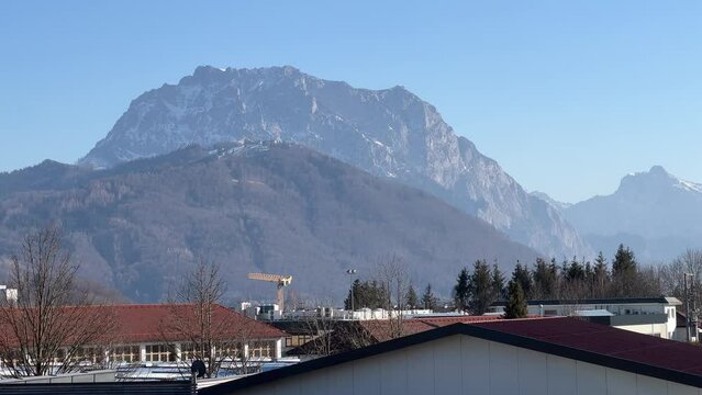 Traunstein in Upper Austria viewed from Gmunden