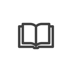 Open book line icon