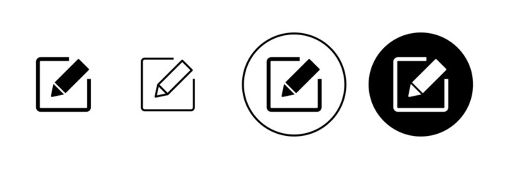 Edit icons set. edit document sign and symbol. edit text icon. pencil. sign up