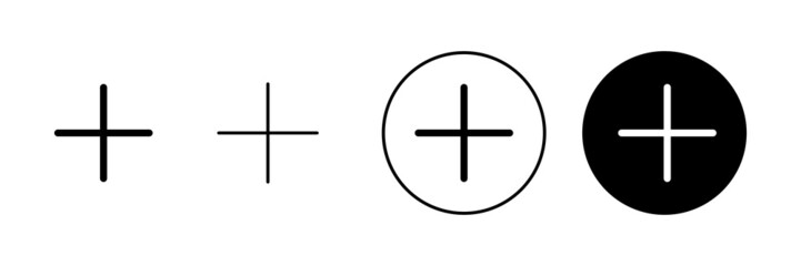 Fototapeta premium Plus Icons set. Add plus sign and symbol