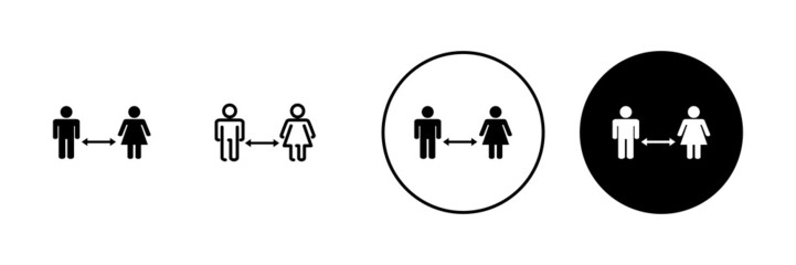 Social distancings set. social distance sign and symbol. self quarantine sign