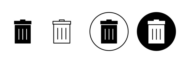 Trash icons set. trash can icon. delete sign and symbol.