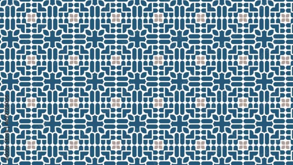 Poster graphic drawing with digital pattern in panning motion