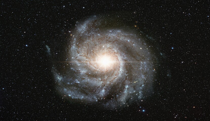 Supernova explosion in the center of galaxy 