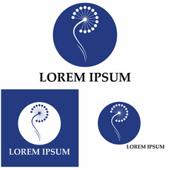 Dandelion flower logo vector template icon background