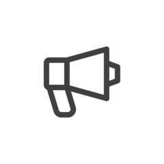Loudspeaker, megaphone line icon