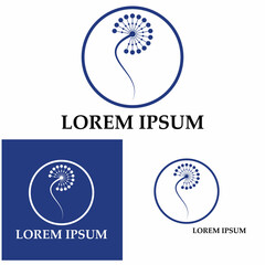 Dandelion flower logo vector template icon background