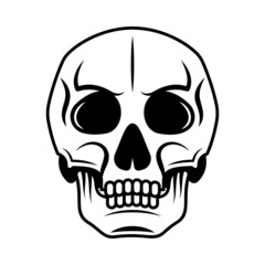 Skull Cowboy Emblem Composition