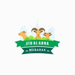 eid al adha concept flat design for posters, banners and silhouette design templates or vector illustrations.