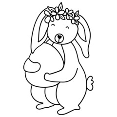 Easter bunny outline design-SVG