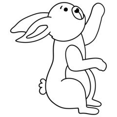 Easter bunny outline design-SVG