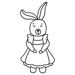 Easter bunny outline design-SVG