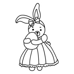 Easter bunny outline design-SVG