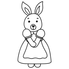 Easter bunny outline design-SVG