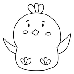 Easter Chick outline design-SVG