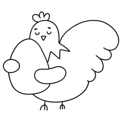 Easter Chick outline design-SVG