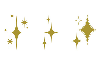 Shine gold sparkle icon, aesthetic logo, social media decoration. Vector illustration
