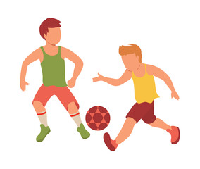 Kids Play Football Composition
