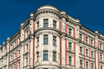 Fragment of Art Nouveau architecture style of Riga city , Latvia