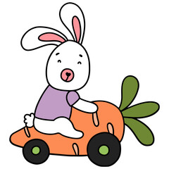 Easter bunny flat color design-SVG