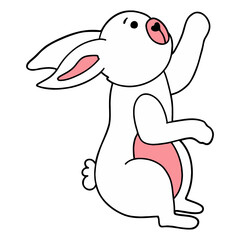 Easter bunny flat color design-SVG