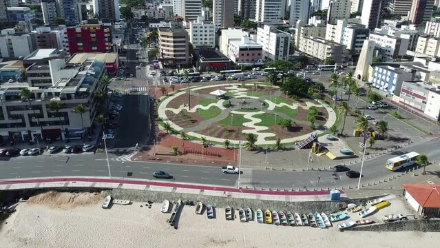 salvador, bahia, brazil - march 7, 2022: aerial view of residential buildings in the Pituba neighborhood in the city of Salvador.