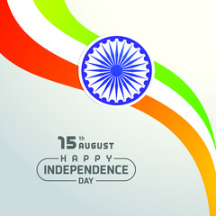Happy Independence day India, Vector illustration, Flyer design for 15th August.
