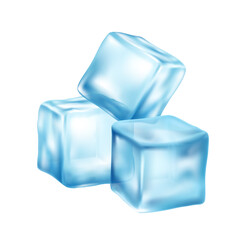 Realistic Ice Cubes Composition