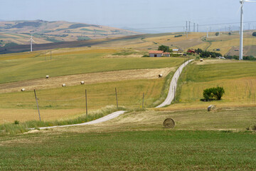 Country landscape in Avellino province, Campania, Italy, at summer