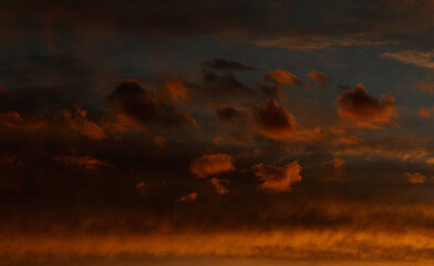 panoramic cloudscape late sunset