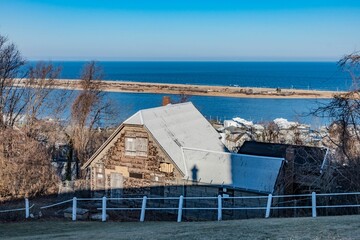 View of Sandy Hook from the Twin Lights, Highlands, New Jersey, USA