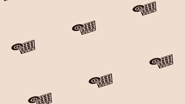 spinning bingo icon animation on light pastel background