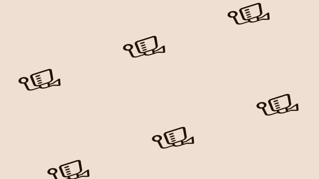 animation of breast pump icon spinning on light pastel background