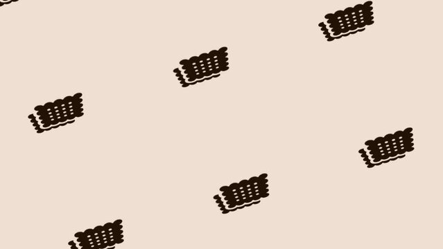 animation of spinning crackers icon on light pastel background