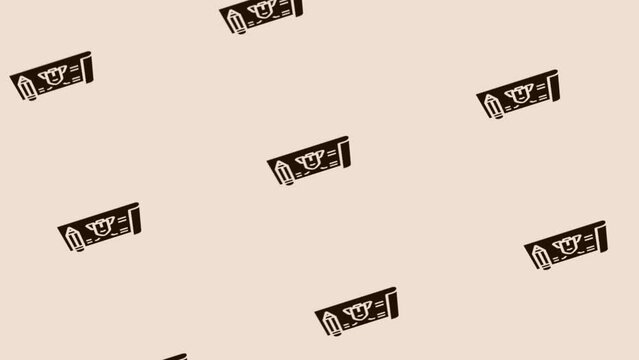 spinning blueprint icon animation on light pastel background