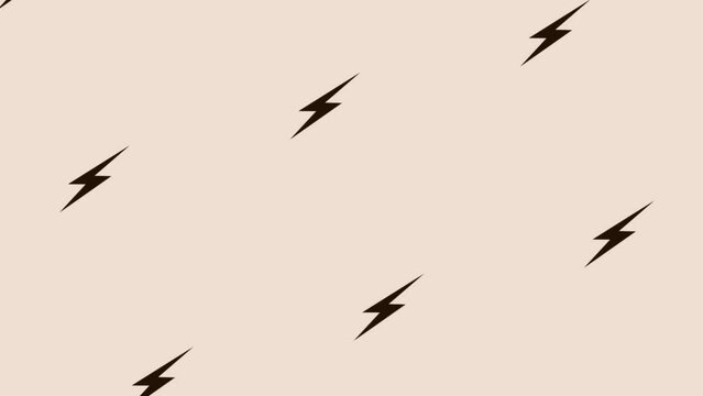 spinning thunderbolt icon animation on light pastel background