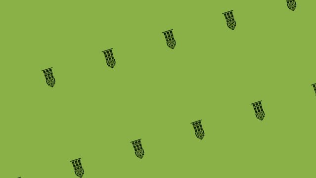 animation of big ben tower icon spinning on green background