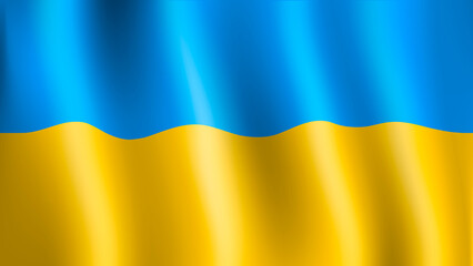Realistic Ukraine waving flag. Vector illustration.