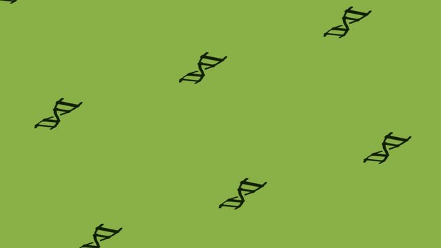animation of dna cellule icon spinning on green background