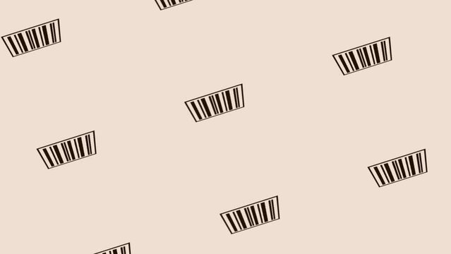 animation of spinning barcode on light pastel background