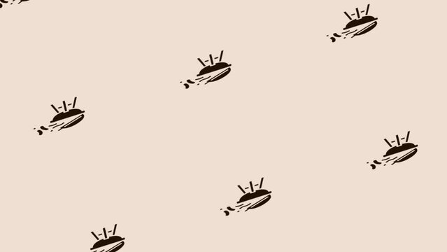 animation of spinning barbecue icon on light pastel background