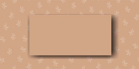 Vector. Chamomile flower background, copy space for text. Horizontal template for cards, wedding invitations, party invitations, flyers, covers, brochures, social networks. Hand-drawn sketch. Beige.