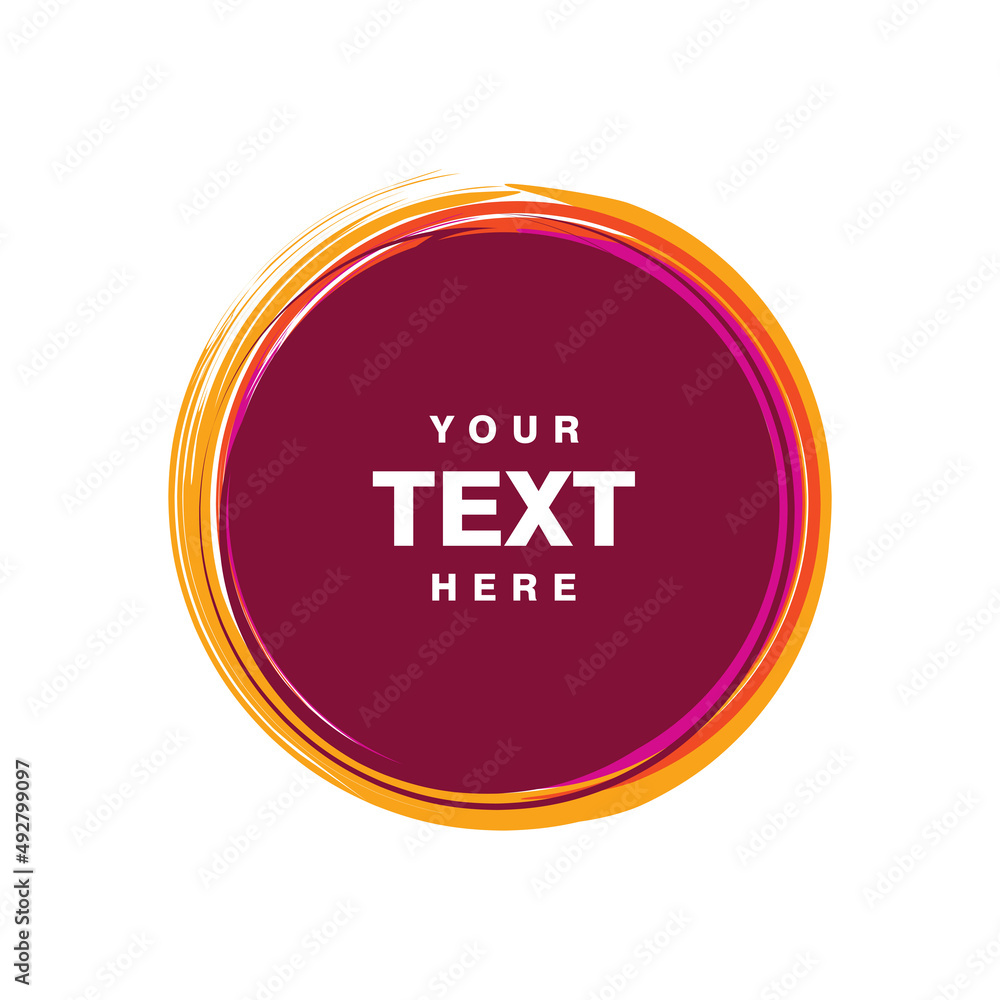 Aufkleber abstract colorful circle brush design, circle brush with copy space for text template vector