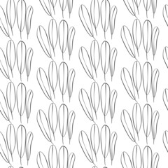 Vector seamless half-drop pattern, with leaves 